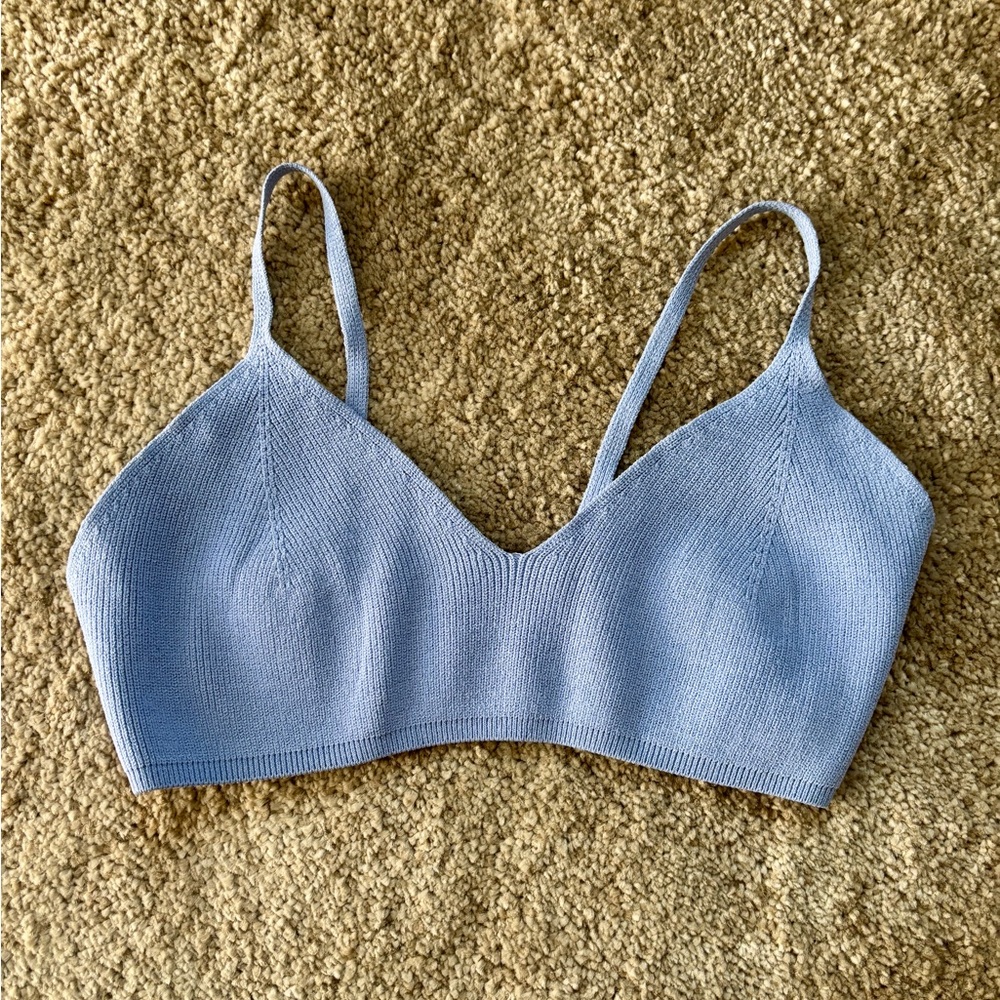 Low Classic periwinkle knit bra top